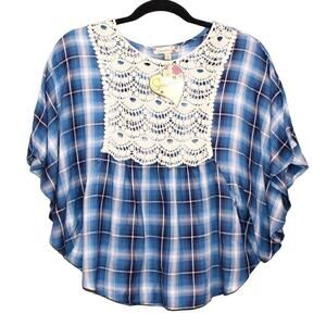 Speechless Crochet Boho Batwing Top​, Girl's L (10-12), NWT​​​​​​​​​​​​​​